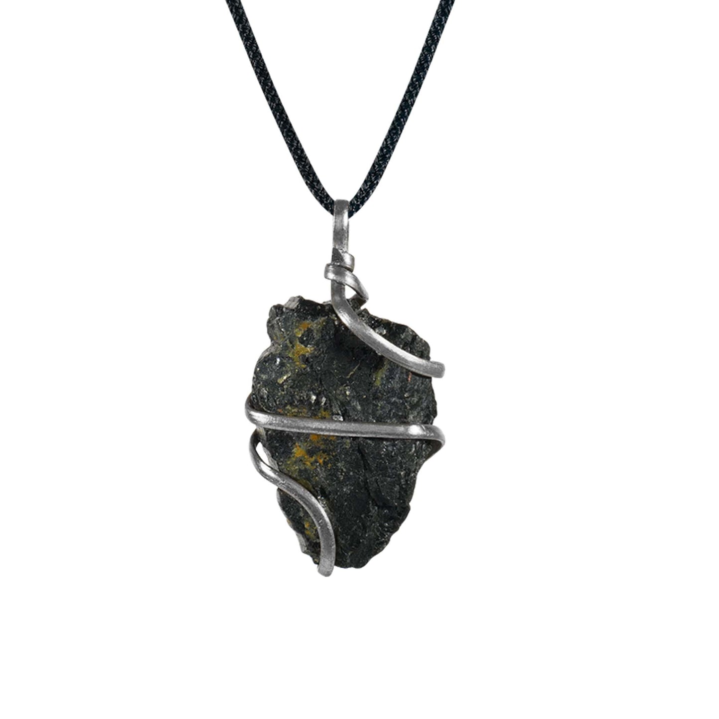 Black Tourmaline Pendant - Raw Black Tourmaline Necklace - Crystal Pendant Necklace - Size 1-1.5 Inches