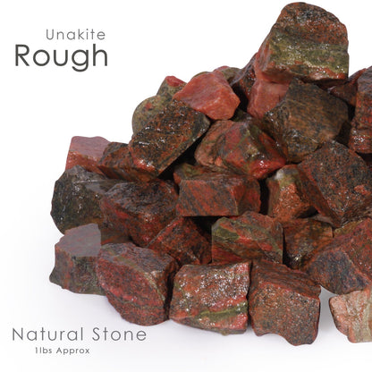 1Lb Rough Unakite - Bulk Rough Stones For Tumbling - Large Rough Crystals - Raw Crystals Set