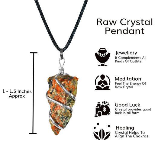 Unakite Gemstone - Crystal Pendant Necklace - Healing Crystal Pendants - Size 1-1.5 Inches