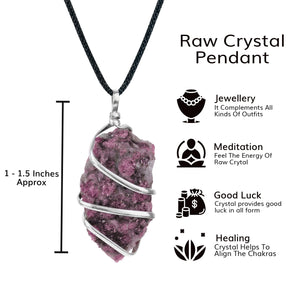 Rhodonite Crystal Pendant - Rhodonite Healing Crystals - Rhodonite Stones - Size 1-1.5 Inches