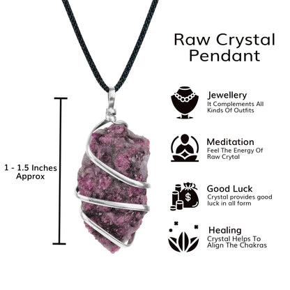 Rhodonite Crystal Pendant - Rhodonite Healing Crystals - Rhodonite Stones - Size 1-1.5 Inches