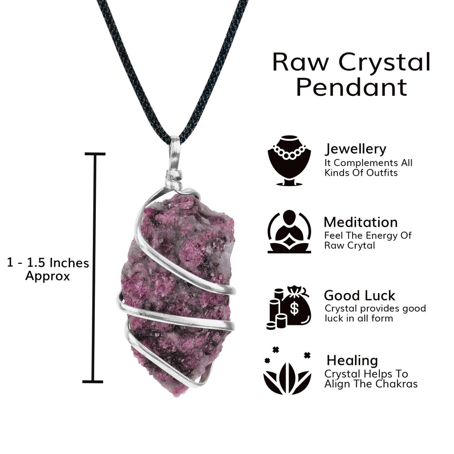 Rhodonite Crystal Pendant - Rhodonite Healing Crystals - Rhodonite Stones - Size 1-1.5 Inches