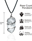 Clear Quartz Crystal Pendant - Raw Clear Quartz Pendant - Clear Quartz Stone - Size 1-1.5 Inches