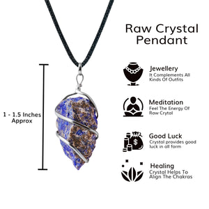 Lapis Lazuli Crystal Necklace - Lapis Stone Necklace - Lapis Lazuli Stone - 1-1.5 Inches