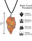 Red Aventurine Crystal - Crystal Pendant - Healing Crystal Necklace - Size 1-1.5 Inches