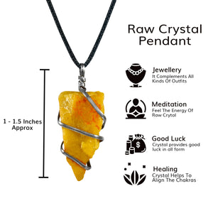 Yellow Aventurine Stone - Healing Pendant - Raw Crystal Pendant - Size 1-1.5 Inches