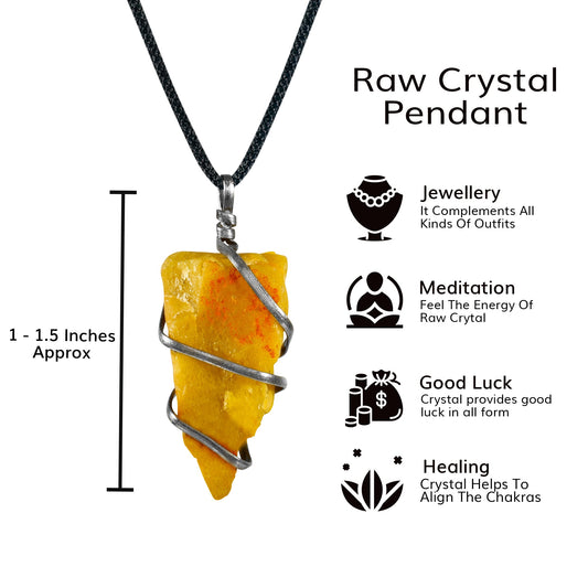 Yellow Aventurine Stone - Healing Pendant - Raw Crystal Pendant - Size 1-1.5 Inches