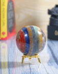 Seven Chakra Feng Shui Crystal Ball Gemstone Spheres With Stand For Meditation