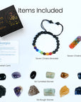 Scorpio Zodiac Crystal Kit, Birth Goodluck Stones Gifts for Woman
