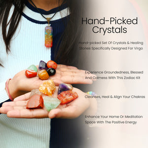 Virgo Zodiac Crystal Kit, Birthstone Healing Stones Horoscope Gift