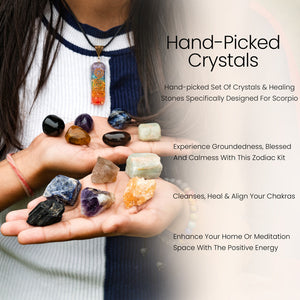 Scorpio Zodiac Crystal Kit, Birth Goodluck Stones Gifts for Woman