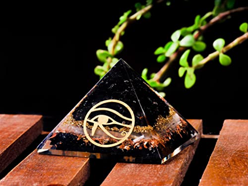 Black Tourmaline Orgonite Crystal Pyramid for Positive Energy