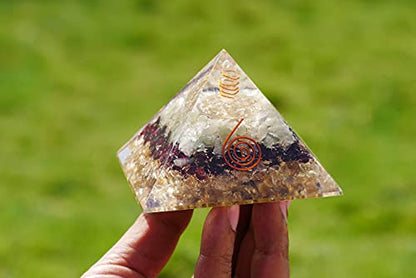 Triple Protection Crystal Orgonite Pyramid for Positive Energy