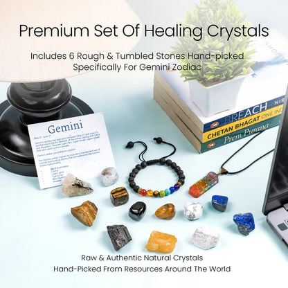 Gemini Crystal Set & Gifts - Zodiac Birthstone, Healing Stone kit