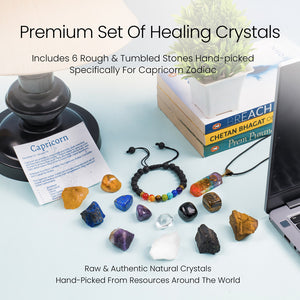 Capricorn Zodiac Crystal Kit, Healing Birthstone Gifts for Women/Men