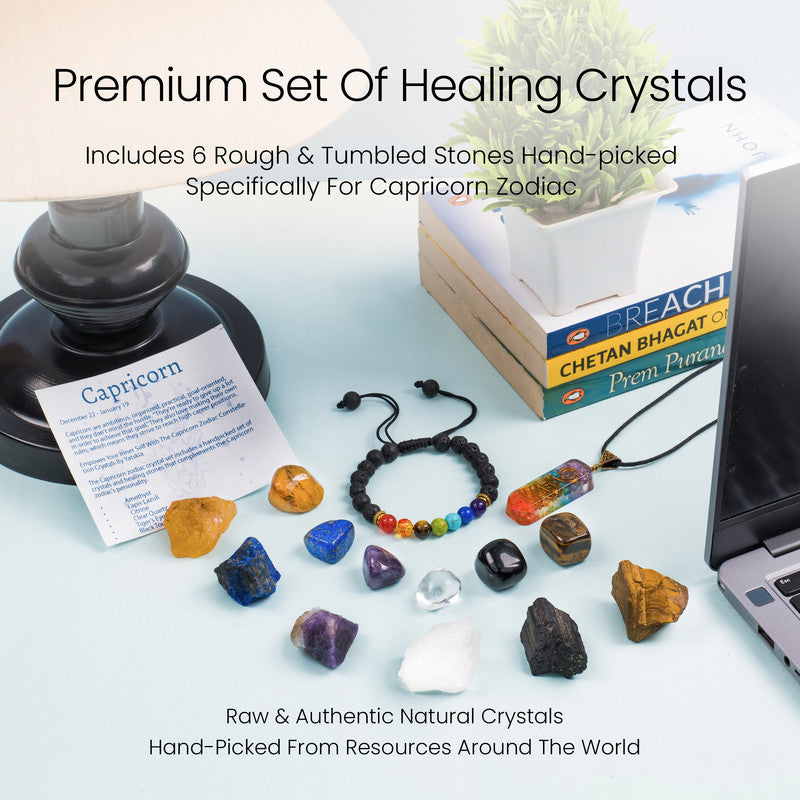 Capricorn Zodiac Crystal Kit, Healing Birthstone Gifts for Women/Men