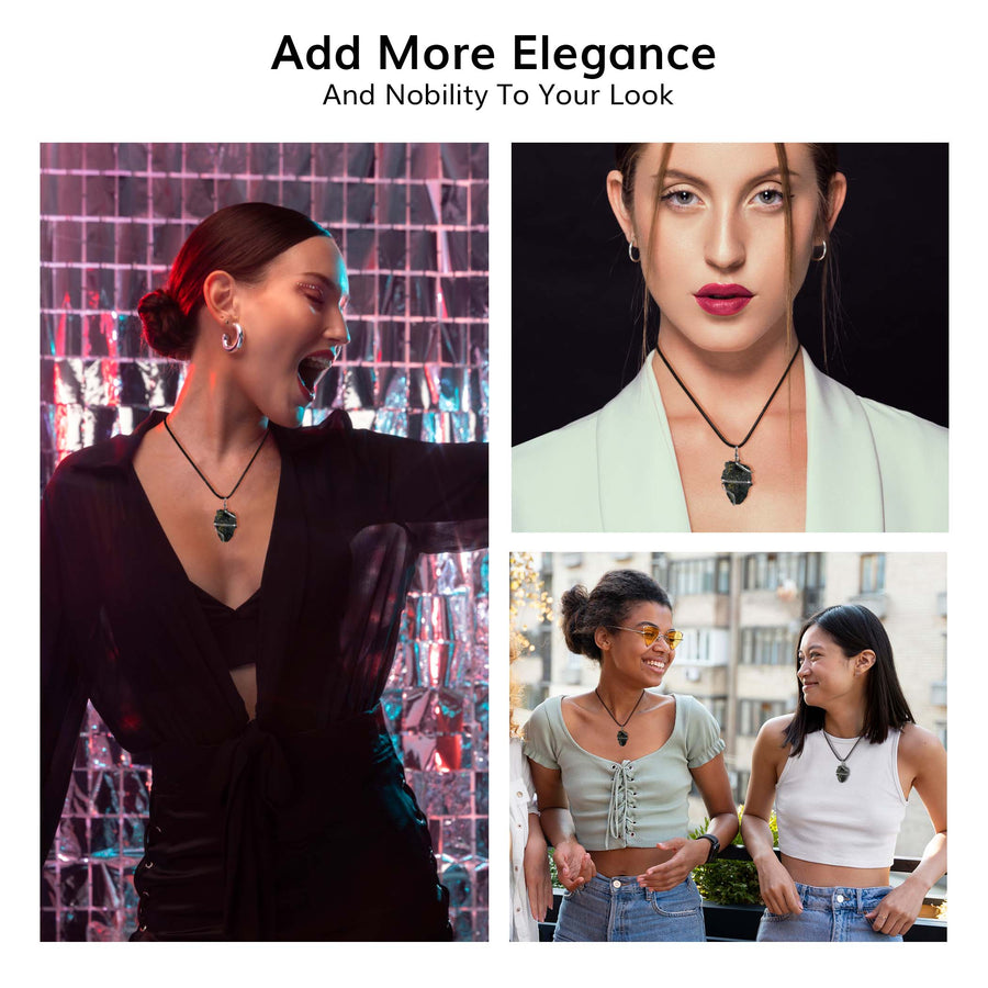 Black Tourmaline Pendant - Raw Black Tourmaline Necklace - Crystal Pendant Necklace - Size 1-1.5 Inches