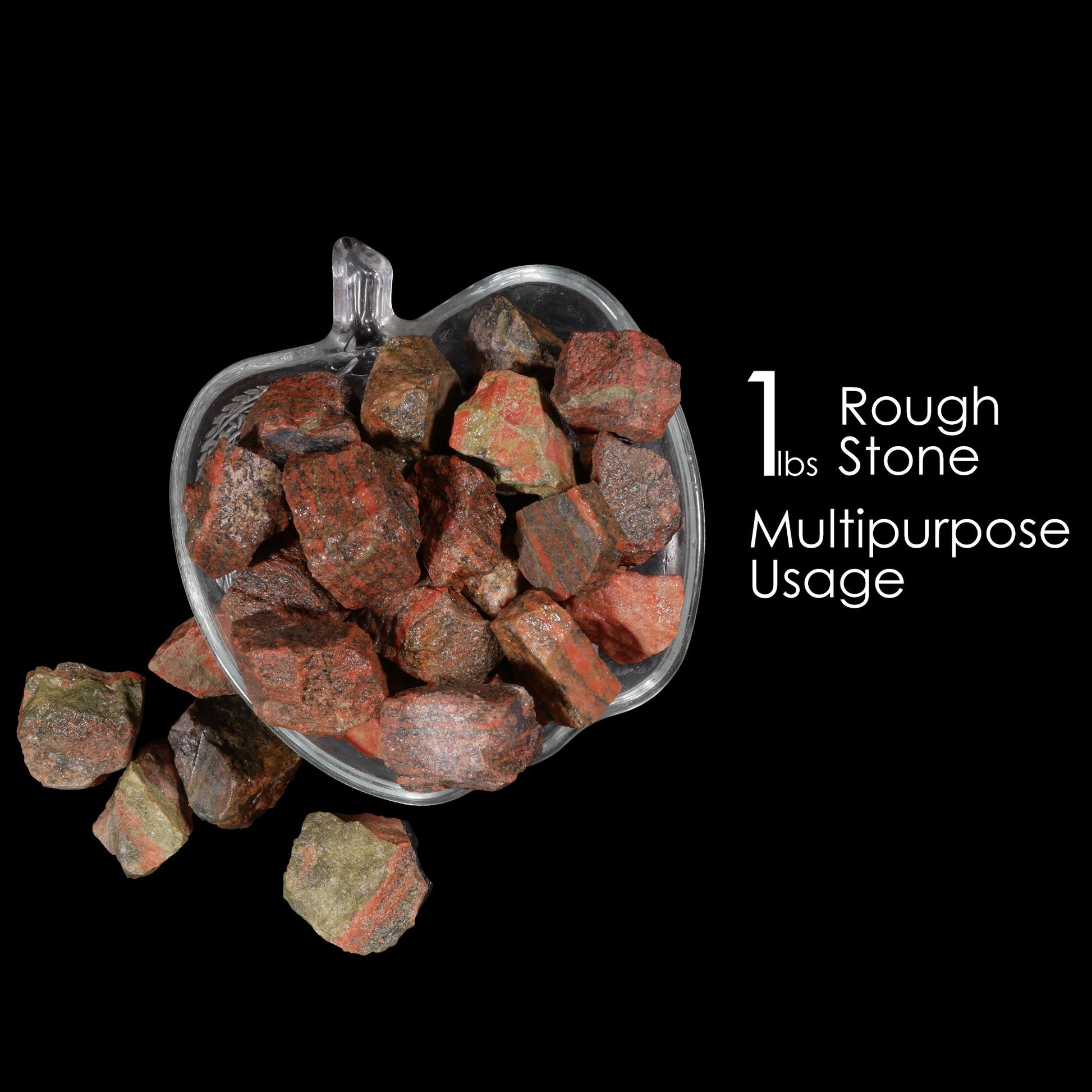 1Lb Rough Unakite - Bulk Rough Stones For Tumbling - Large Rough Crystals - Raw Crystals Set