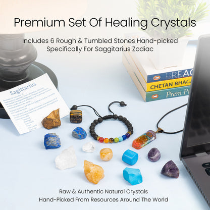 Sagittarius Crystal Kit, Good Luck Astrology Stones Gifts for Woman