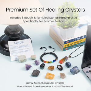 Scorpio Zodiac Crystal Kit, Birth Goodluck Stones Gifts for Woman