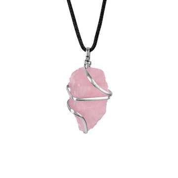 Rose Quartz Crystal Necklace Pink Tumble Raw Rough Pendant