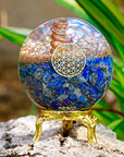 Lapis Lazuli Crystal Orgonite Ball for Decor & Reiki Healing