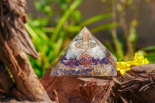 Triple Protection Crystal Orgonite Pyramid for Positive Energy