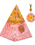 Rose Quartz Orgone Healing Copper Pyramid