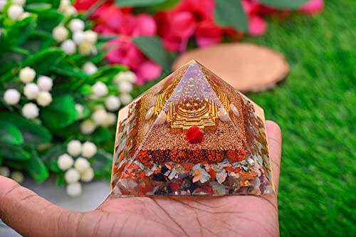 Shri Yantra Spiritual Orgonite Pyramid for Wealth & Healaing