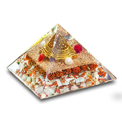 Shri Yantra Spiritual Orgonite Pyramid for Wealth & Healaing