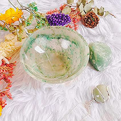 Serenity and Abundance: Green Jade Crystal Bowl