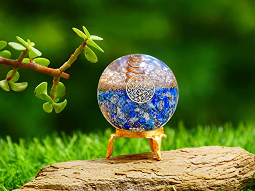 Lapis Lazuli Crystal Orgonite Ball for Decor & Reiki Healing