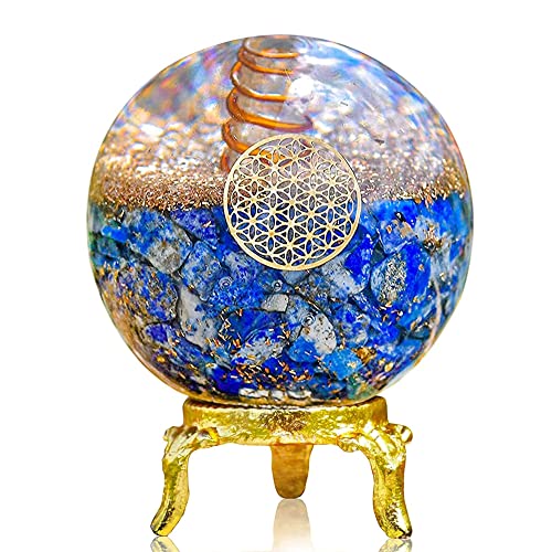 Lapis Lazuli Crystal Orgonite Ball for Decor & Reiki Healing