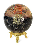 Black Tourmaline Crystal Orgonite Ball for Decor & Reiki Healing