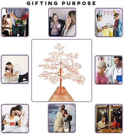 Clear Quartz Crystal Tree of Life Healing Crystals Decoration Buddha Gem Tree