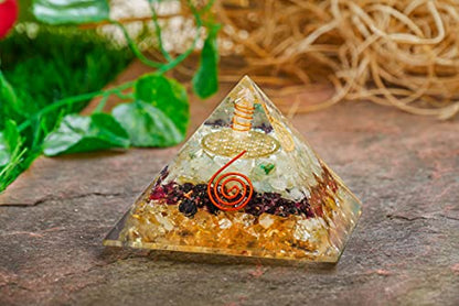 Triple Protection Crystal Orgonite Pyramid for Positive Energy