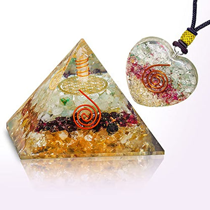 Triple Protection Crystal Orgonite Pyramid for Positive Energy