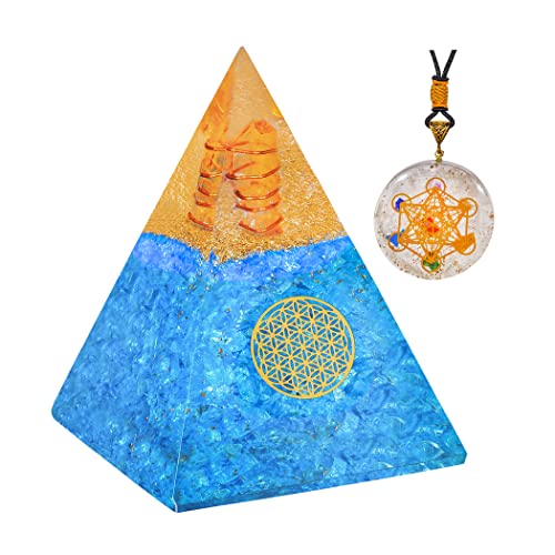 Blue Aquamarine Pyramid Energy Generator