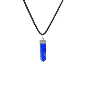 Lapis Lazuli Healing Crystal Stone Pendant - Pencil Necklace For Women