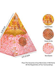 Rose Quartz Orgone Healing Copper Pyramid