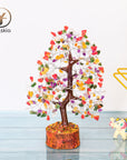 Chakra Tree - Crystal Decor - Gemstone Tree - Spiritual Gift - Silver Wire Size: 10-12 Inch