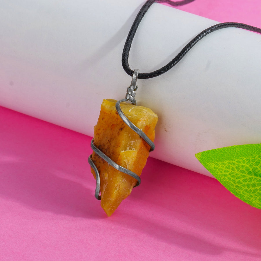 Yellow Aventurine Stone - Healing Pendant - Raw Crystal Pendant - Size 1-1.5 Inches