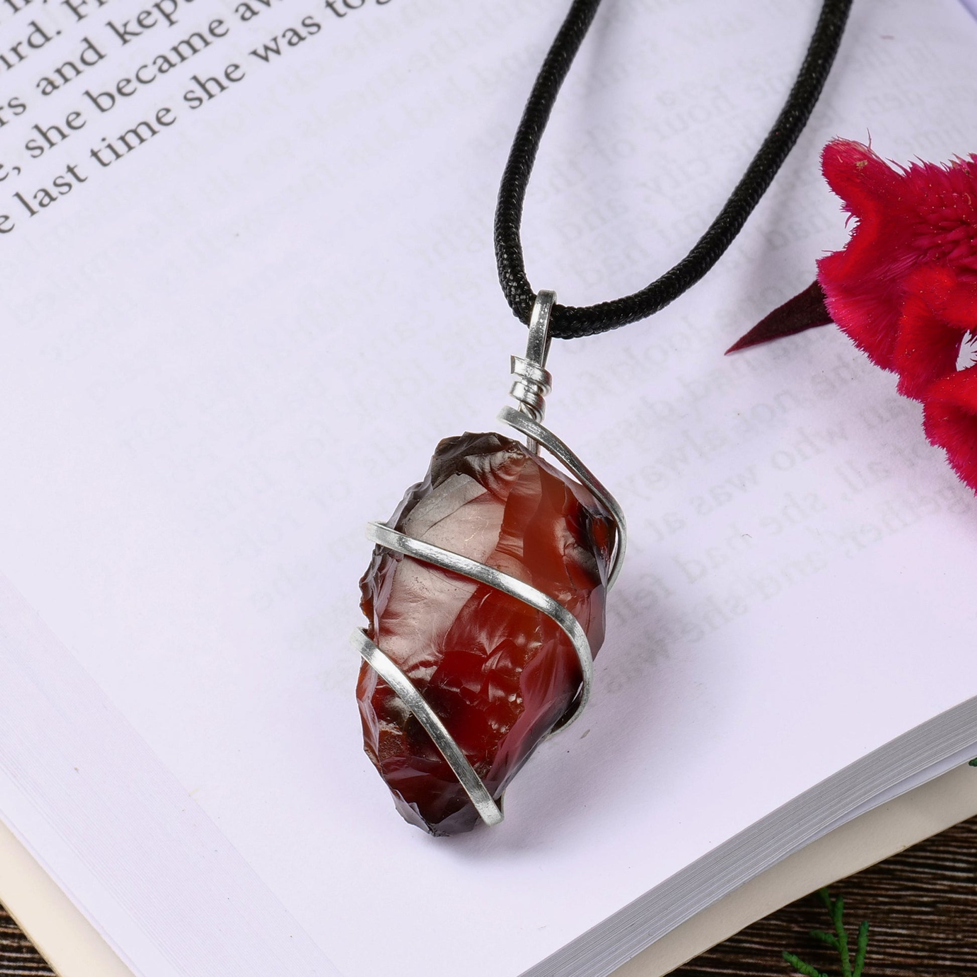 Red Carnelian Crystal Pendant - Crystal Pendant - Carnelian Necklace Pendant - Size 1-1.5 Inches