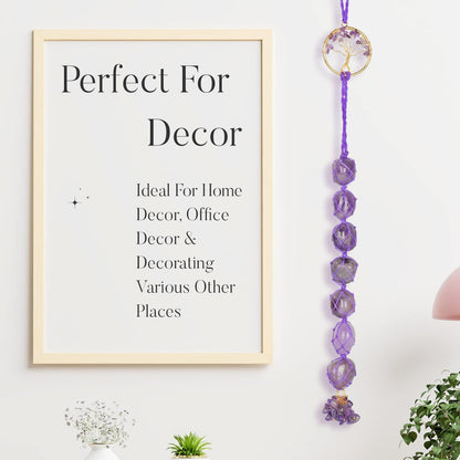 Crystal Beads Wall Hanging - Amethyst Crystal Decor - Dream Catcher