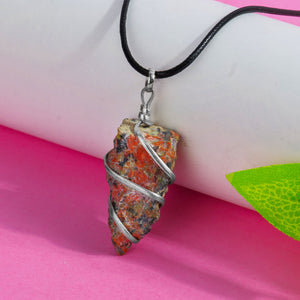 Unakite Gemstone - Crystal Pendant Necklace - Healing Crystal Pendants - Size 1-1.5 Inches