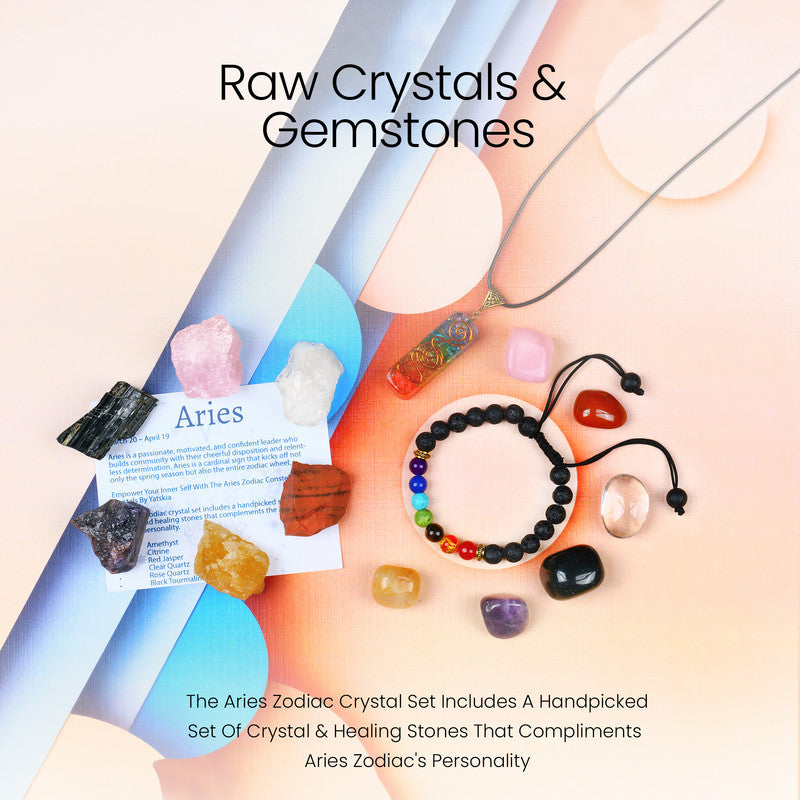 Aries Zodiac Crystal Birthstone Kit and Gifts for Women/men