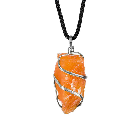 Sunstone Crystal Healing Raw Rough Pendant Necklace for Men & Women