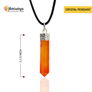 Black Tourmaline Crystal Necklace Pencil Pendant