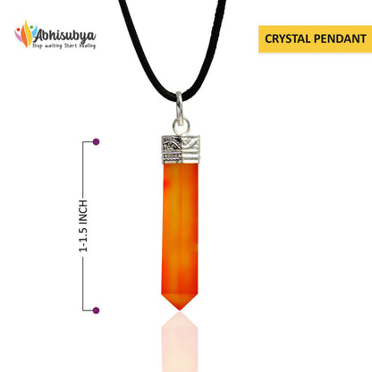 Black Tourmaline Crystal Necklace Pencil Pendant