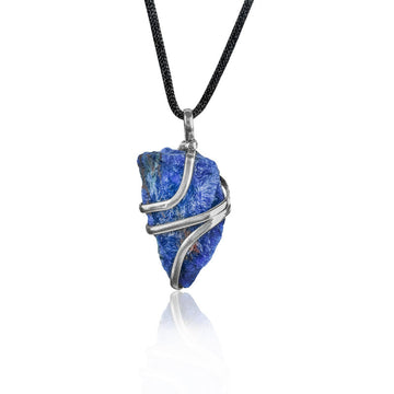 Lapis Lazuli Crystal Jewelry Chakra Stone Raw Rough Pendant Necklace Gifts
